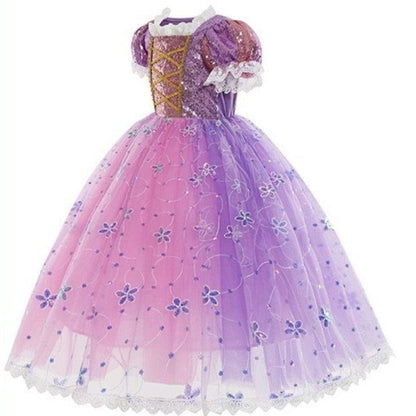 Rapunzel Long Hair Sequined Princess Dress