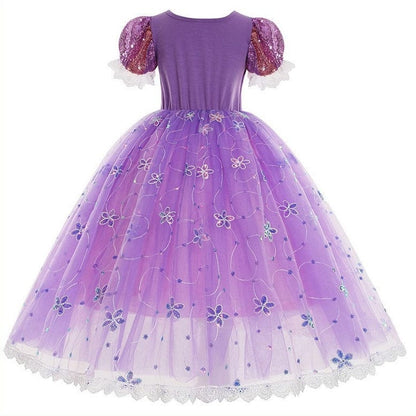 Rapunzel Long Hair Sequined Princess Dress