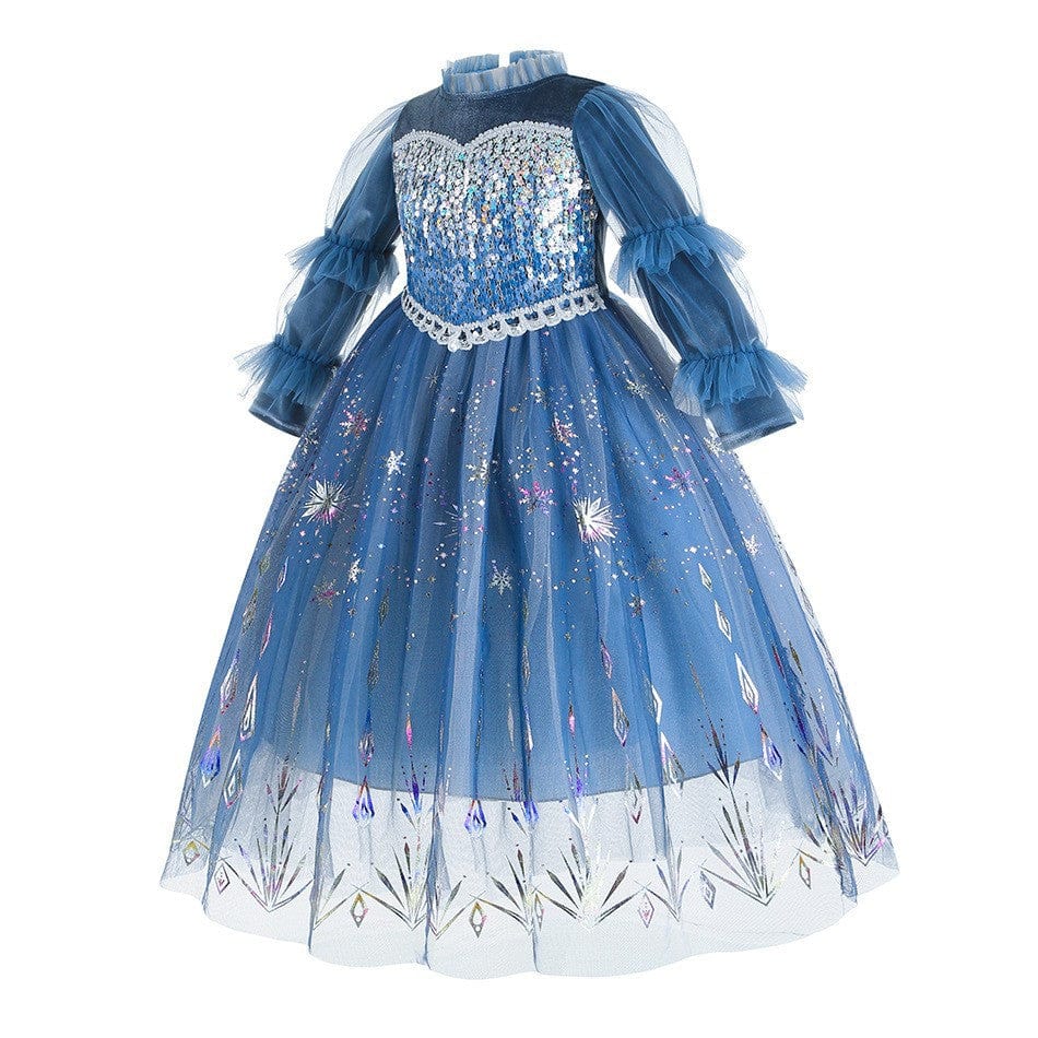 Winter Princess Elsa Long Sleeve Dress