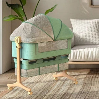 Foldable Wooden Rocking Baby Bassinet