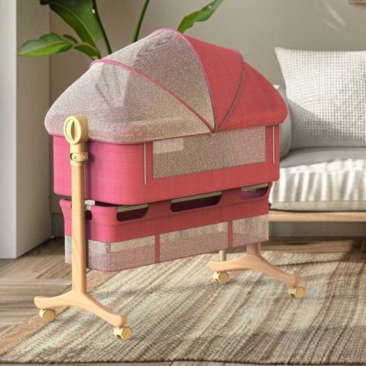 Foldable Wooden Rocking Baby Bassinet