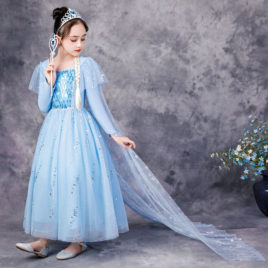 Frozen Elegance Long Sleeve Princess Dress