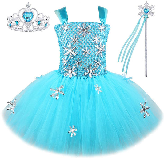 Elsa Snowflake Tutu Dress with Princess Accessories