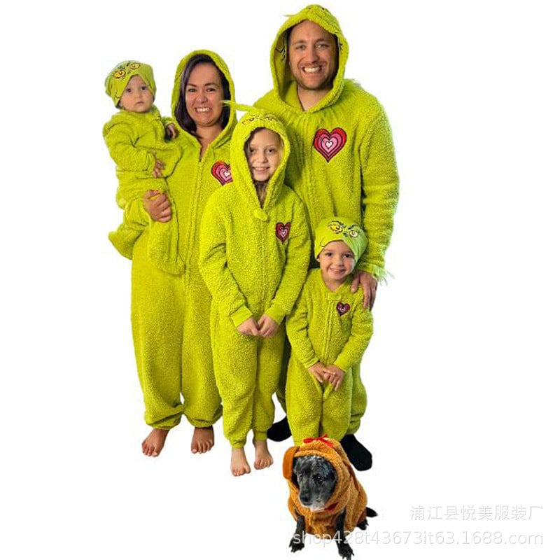 Grinch Family Cozy Pajamas Costume