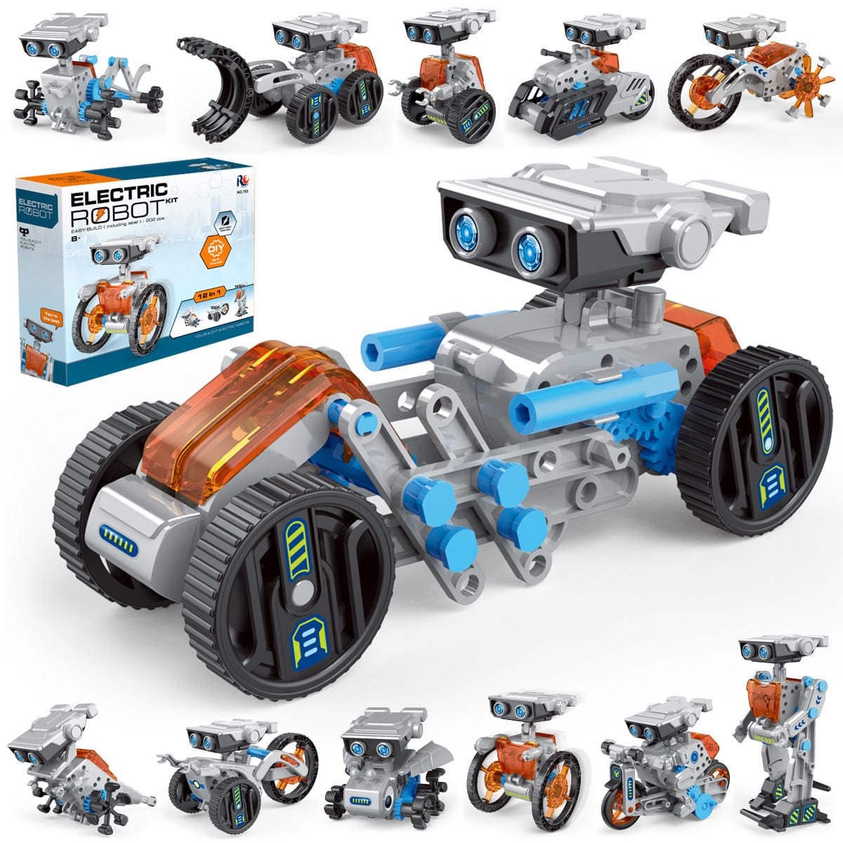 RoboBuilder Kit – 12-in-1 Electric Solar Robot Set