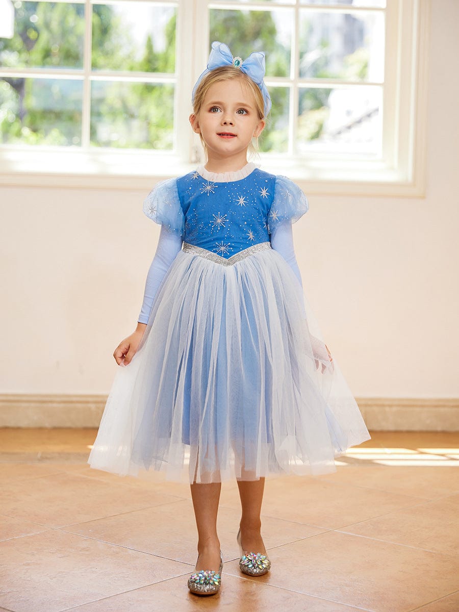 Elsa Celebrity Long Sleeve Puffy Dress