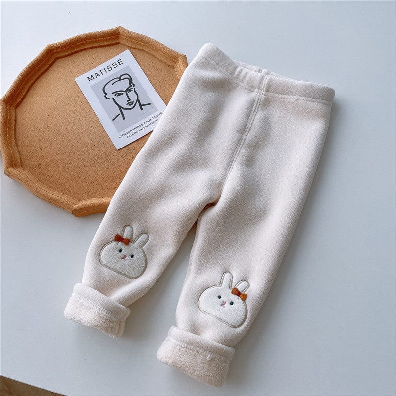 Bunny Warm Fleece Kids Winter Leggings