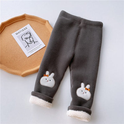 Bunny Warm Fleece Kids Winter Leggings