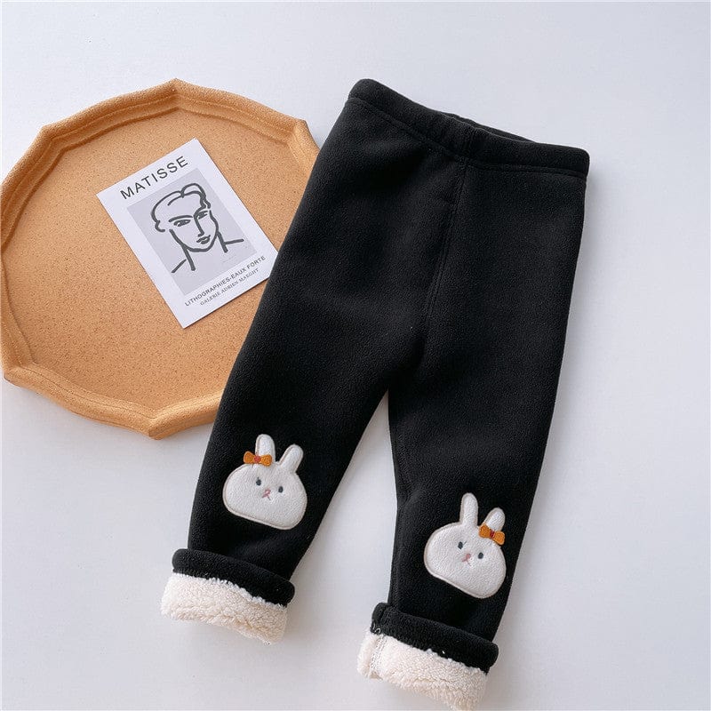 Bunny Warm Fleece Kids Winter Leggings