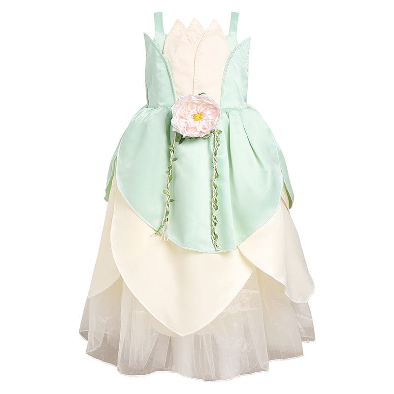 Tiana Frog Princess Dress with Detachable Flower