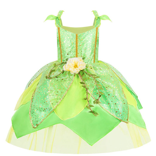 Princess Tiana Fairy Green Dress