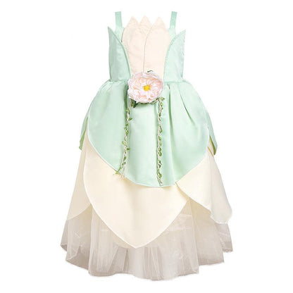 Tiana Frog Princess Dress with Detachable Flower