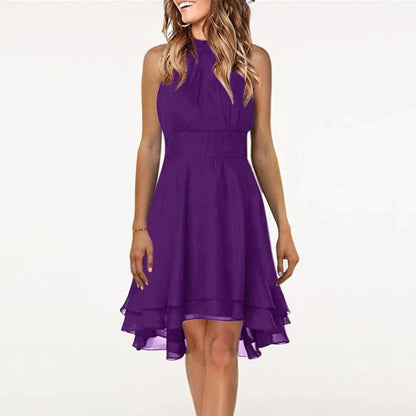 Chic Layered Halter Dress for Women
