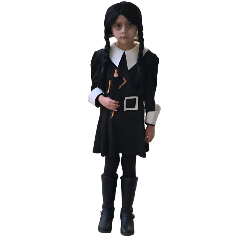 Wednesday Addams Costume Kids Cosplay Uniform