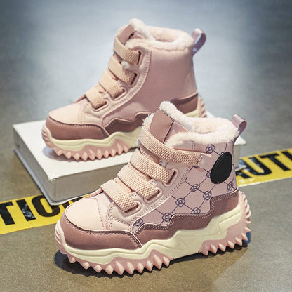 Chunky Sole Velcro Snow Boots for Kids