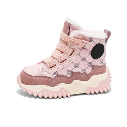 Chunky Sole Velcro Snow Boots for Kids