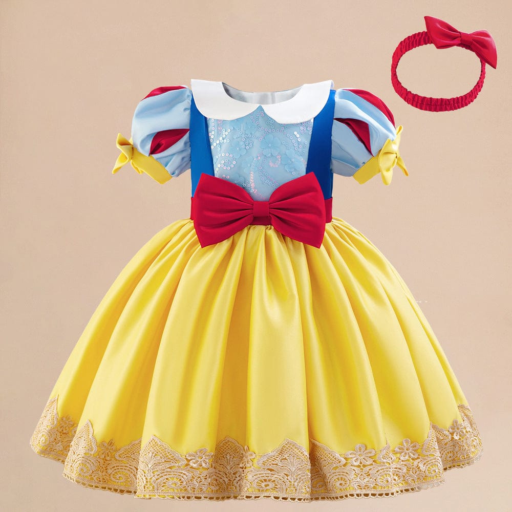 Golden Bow Snow White Princess Dress