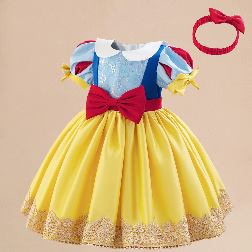 Golden Bow Snow White Princess Dress