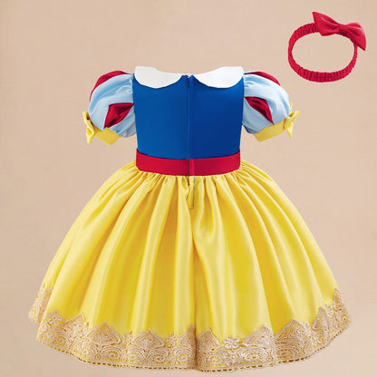 Golden Bow Snow White Princess Dress