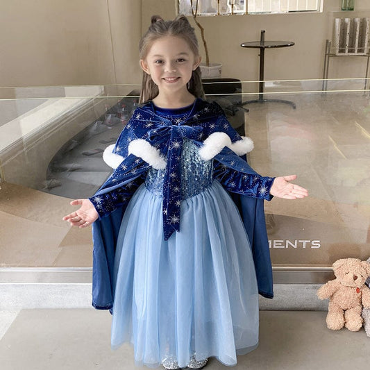 Royal Blue Elsa Winter Princess Dress