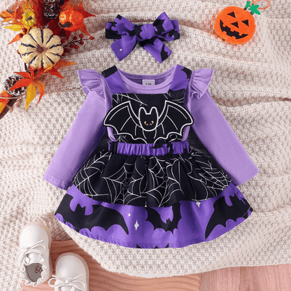 Baby Halloween Costume Sets Bodysuit Pumpkin Bat Ghost Witch Suspender Dress