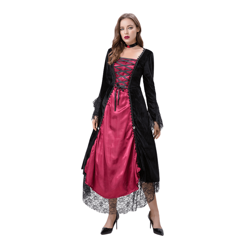 Vampire Costume Women Retro Dress Halloween