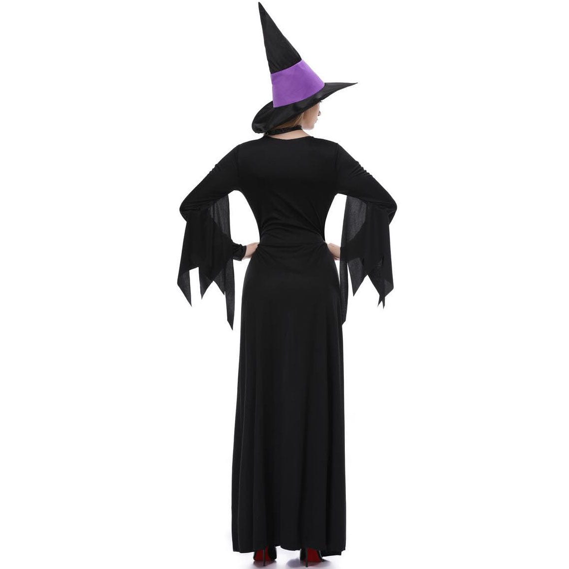 Witch Costume Classic Black and Purple Witch Gown