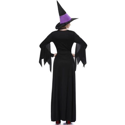 Witch Costume Classic Black and Purple Witch Gown