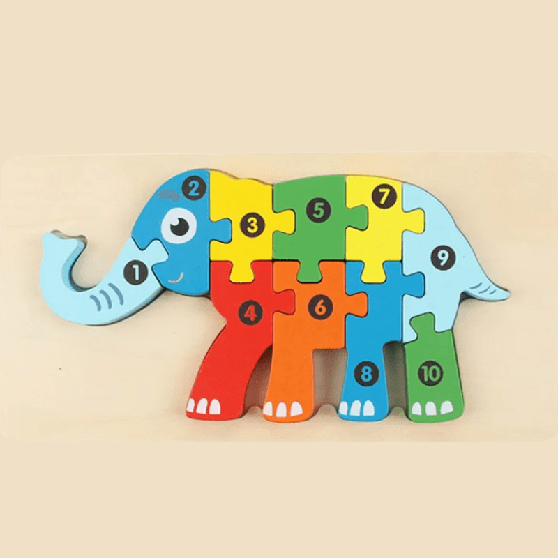 Wooden Toy Animal Puzzle Blocks