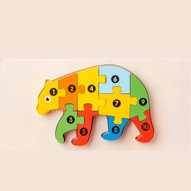 Wooden Toy Animal Puzzle Blocks