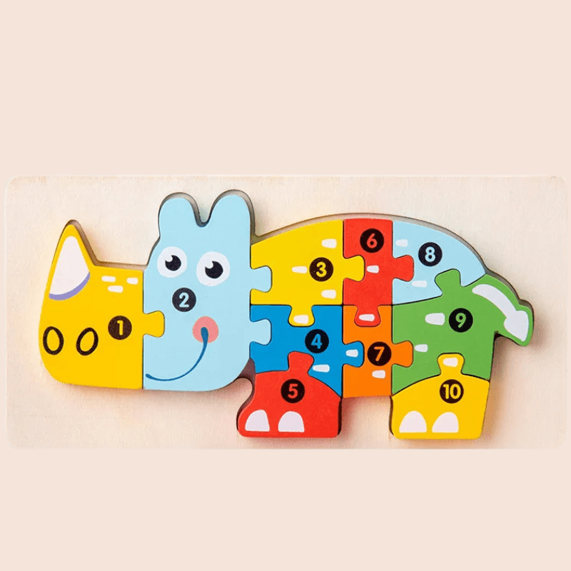 Wooden Toy Animal Puzzle Blocks