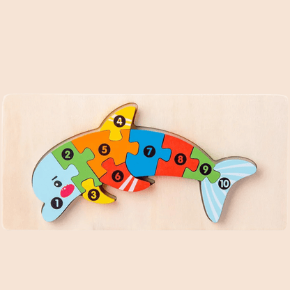 Wooden Toy Animal Puzzle Blocks