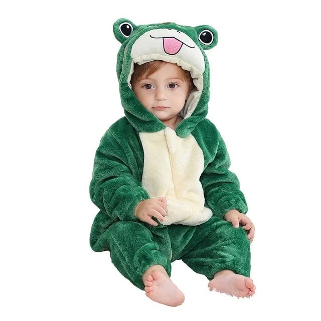 Flannel Hooded Animal Baby Snowsuit