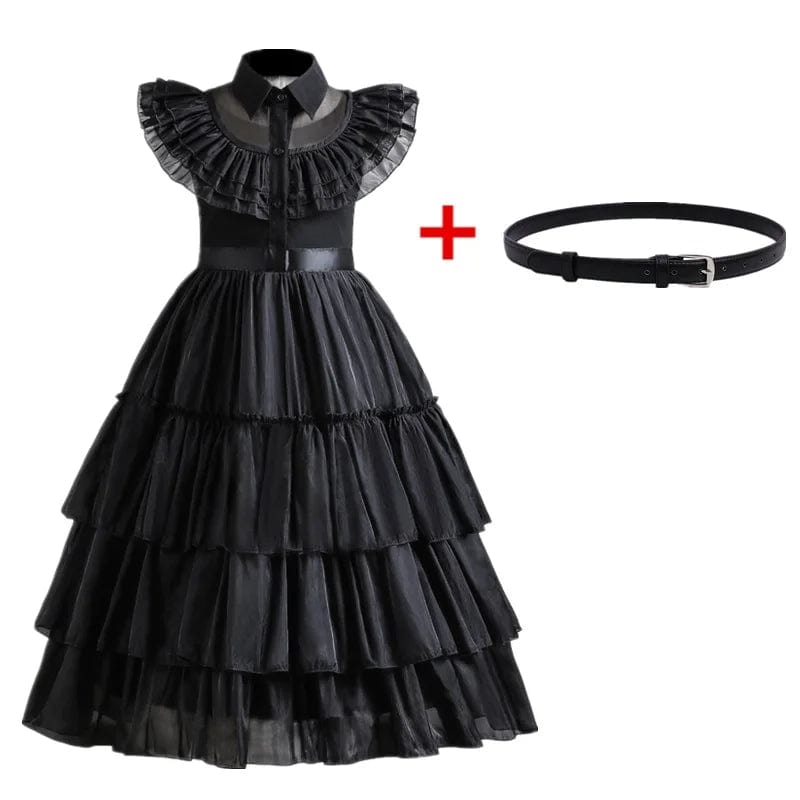 Wednesday Addams Costume Kids Party Black Gothic