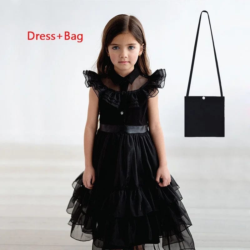 Wednesday Addams Costume Kids Fancy Gothic Costume