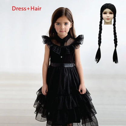 Wednesday Addams Costume Kids Fancy Gothic Costume