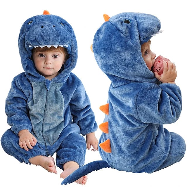 Flannel Hooded Animal Baby Snowsuit