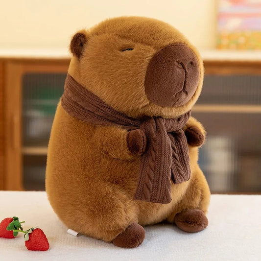 Cozy Capybara Plush Toy with Scarf