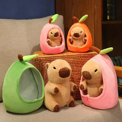 Capybara Plush Toy with Fruit Hut