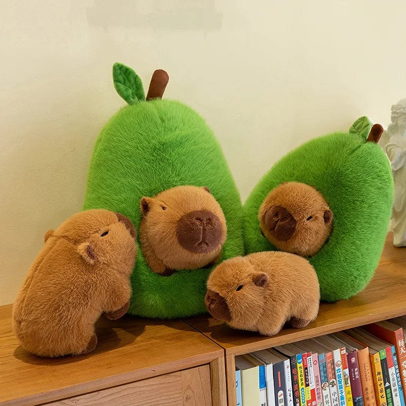 Avocado Capybara Plush Pillow