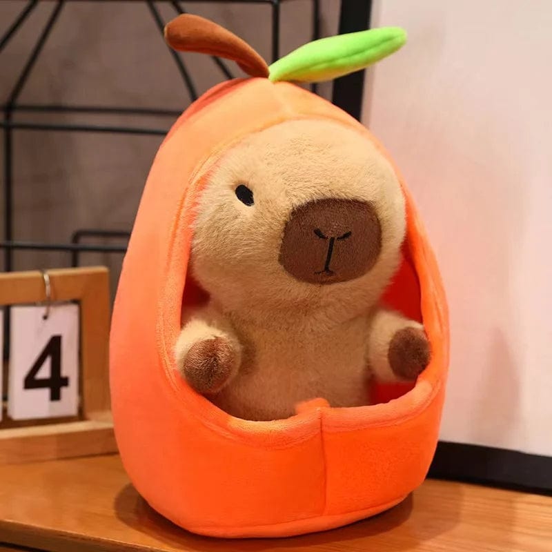 Capybara Plush Toy with Fruit Hut