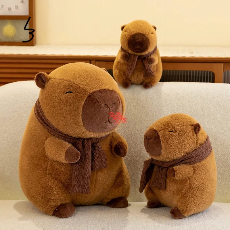 Cozy Capybara Plush Toy with Scarf