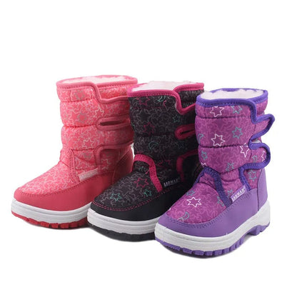 Waterproof Kids Snow Boots with Wool Lining