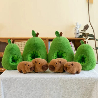 Avocado Capybara Plush Pillow