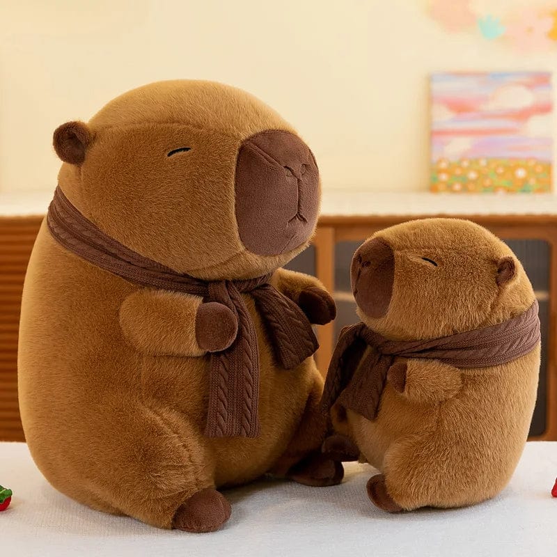 Cozy Capybara Plush Toy with Scarf