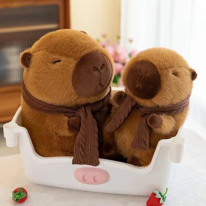 Cozy Capybara Plush Toy with Scarf