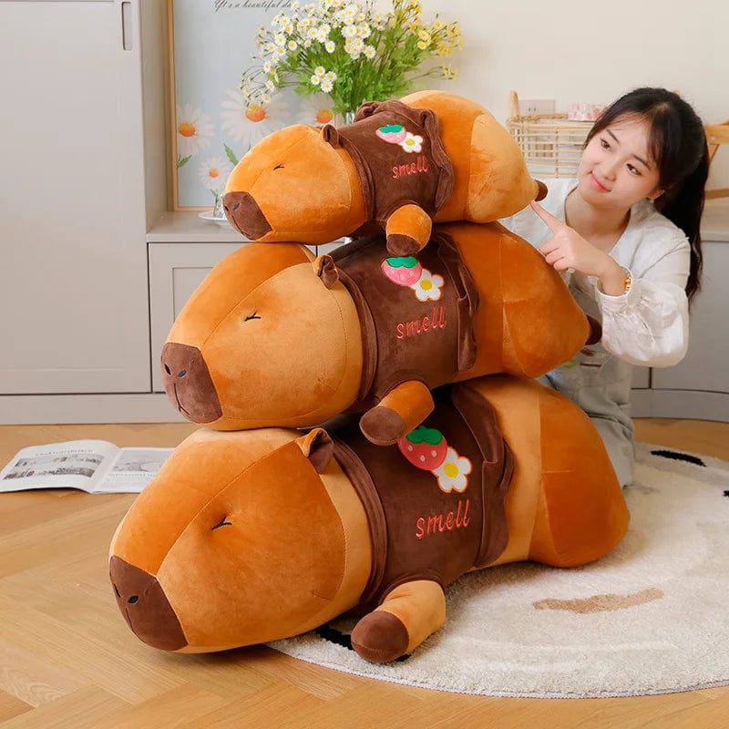 Giant Cozy Capybara Plush Pillow with Hoodie