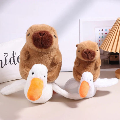 Capybara & Duck Ride-On Plush Toy