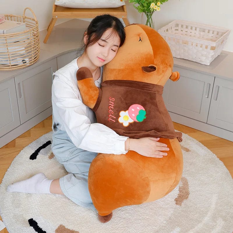 Giant Cozy Capybara Plush Pillow with Hoodie