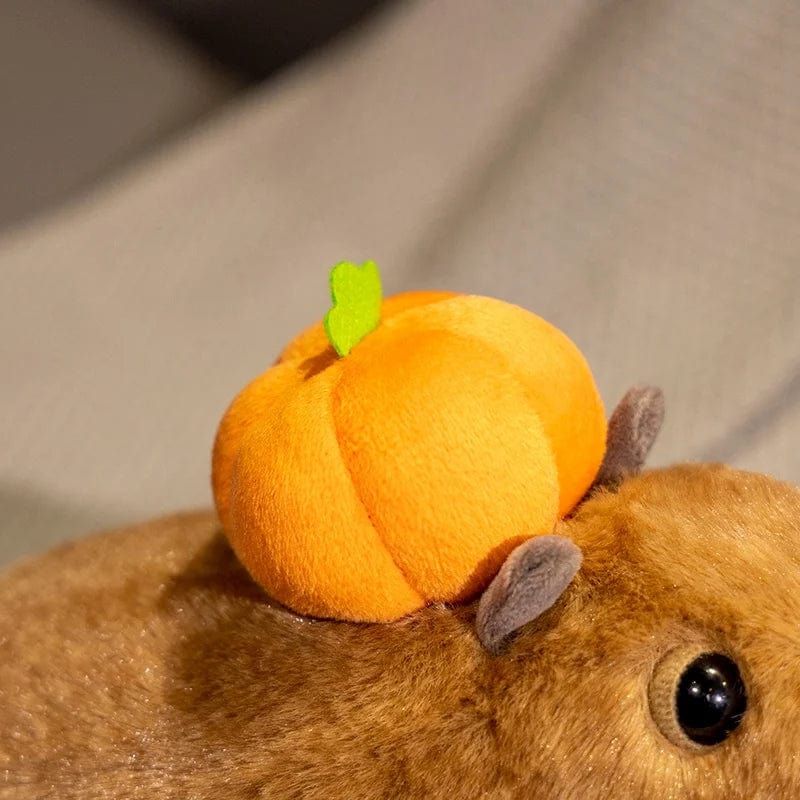 Capybara Plush Toy with Pumpkin